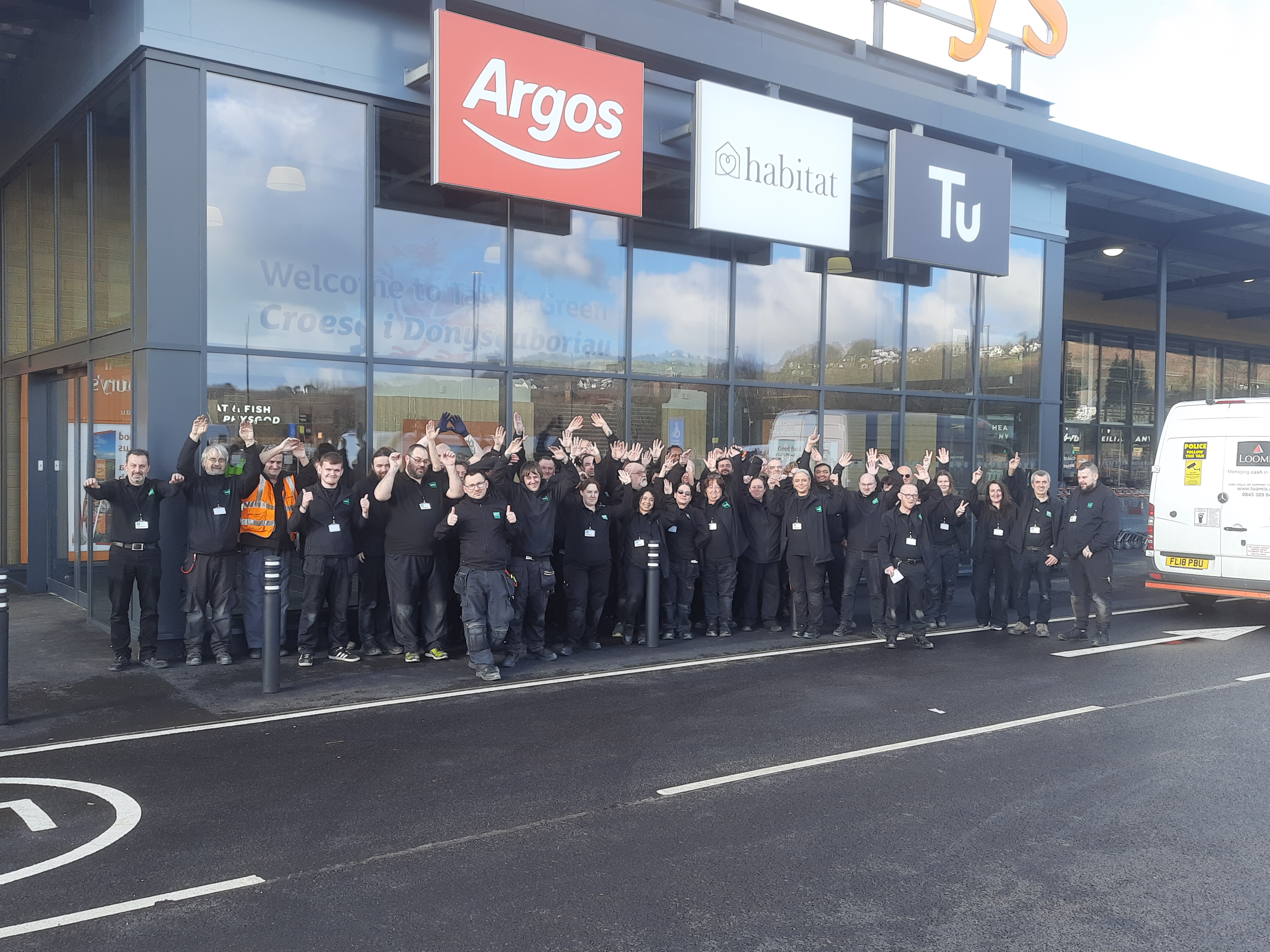 RMS Team outside Sainsbury's Talbot Green